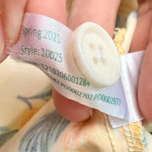 Marine Layre Belted Short Sleeve Mini Dress Lemons - Medium - Picture 4 of 10